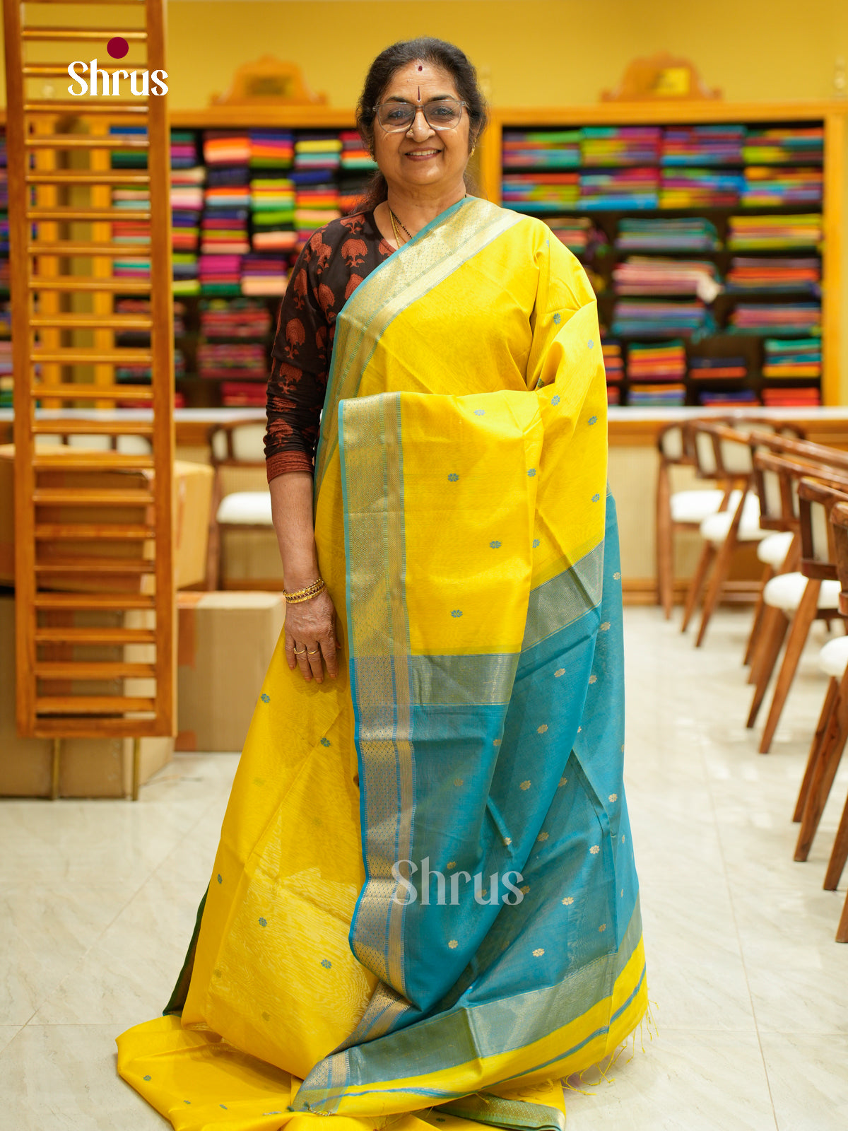 Maheshwari silkcotton Saree - EFS05299 - Shop on Shrus.com