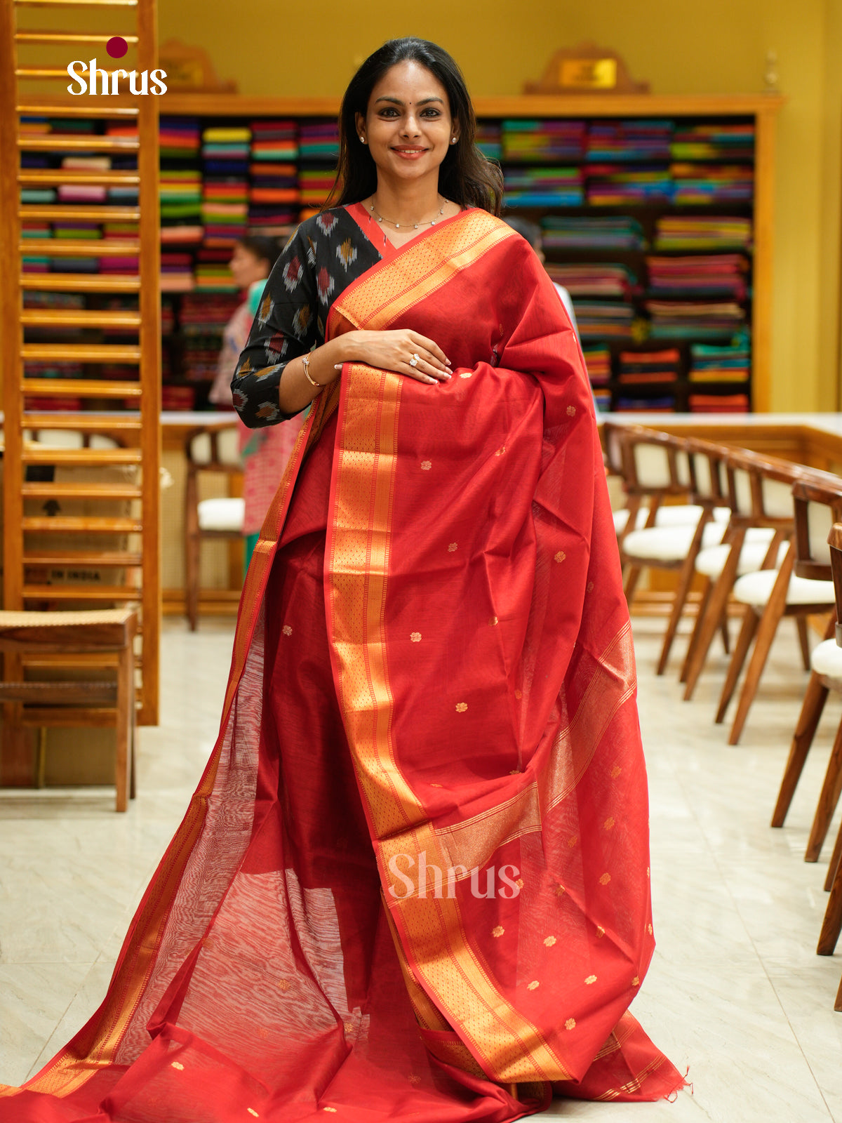 Maheshwari silkcotton Saree - EFS05300 - Shop on Shrus.com