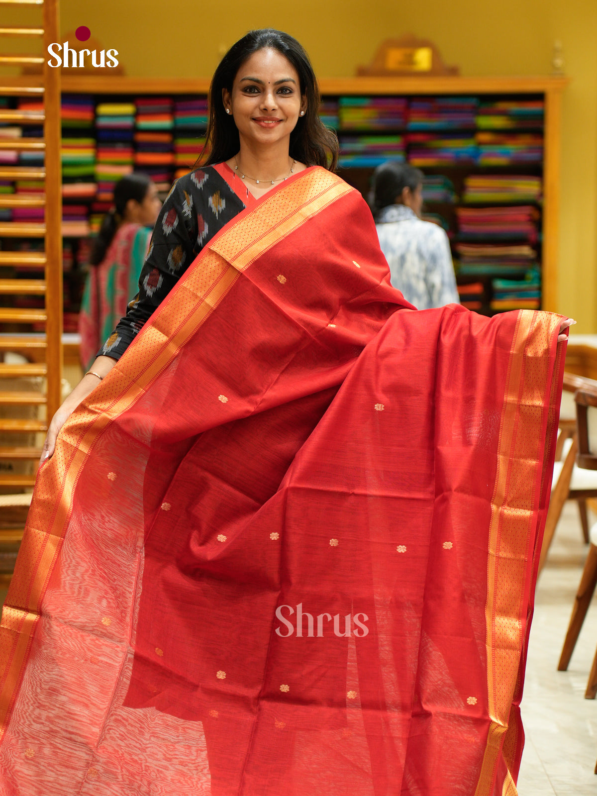 Maheshwari silkcotton Saree - EFS05300 - Shop on Shrus.com