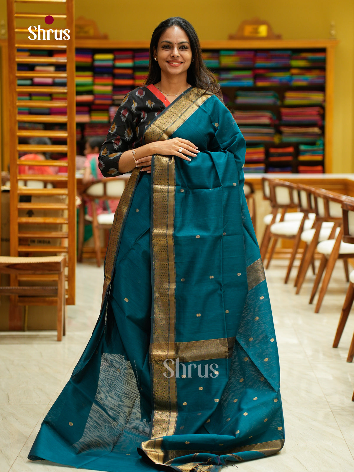 Maheshwari silkcotton Saree - EFS05302 - Shop on Shrus.com