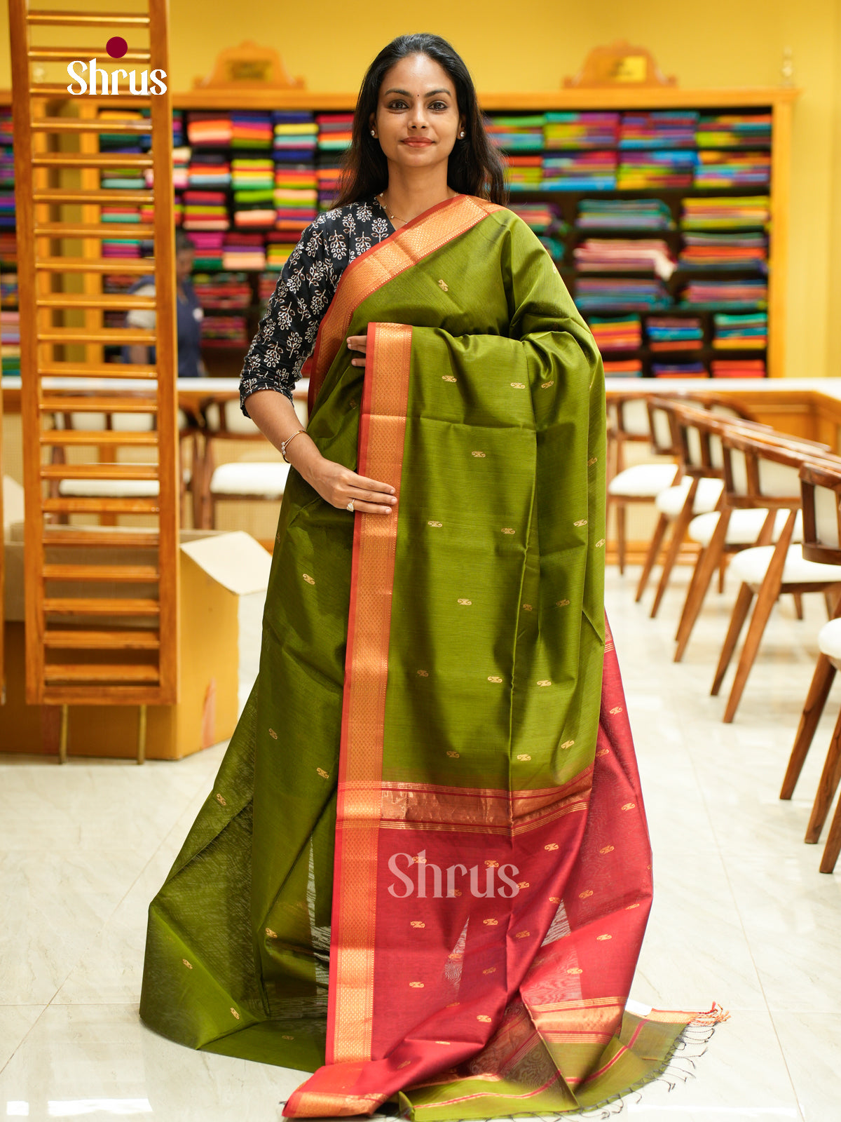 Maheshwari silkcotton Saree - EFS05308 - Shop on Shrus.com