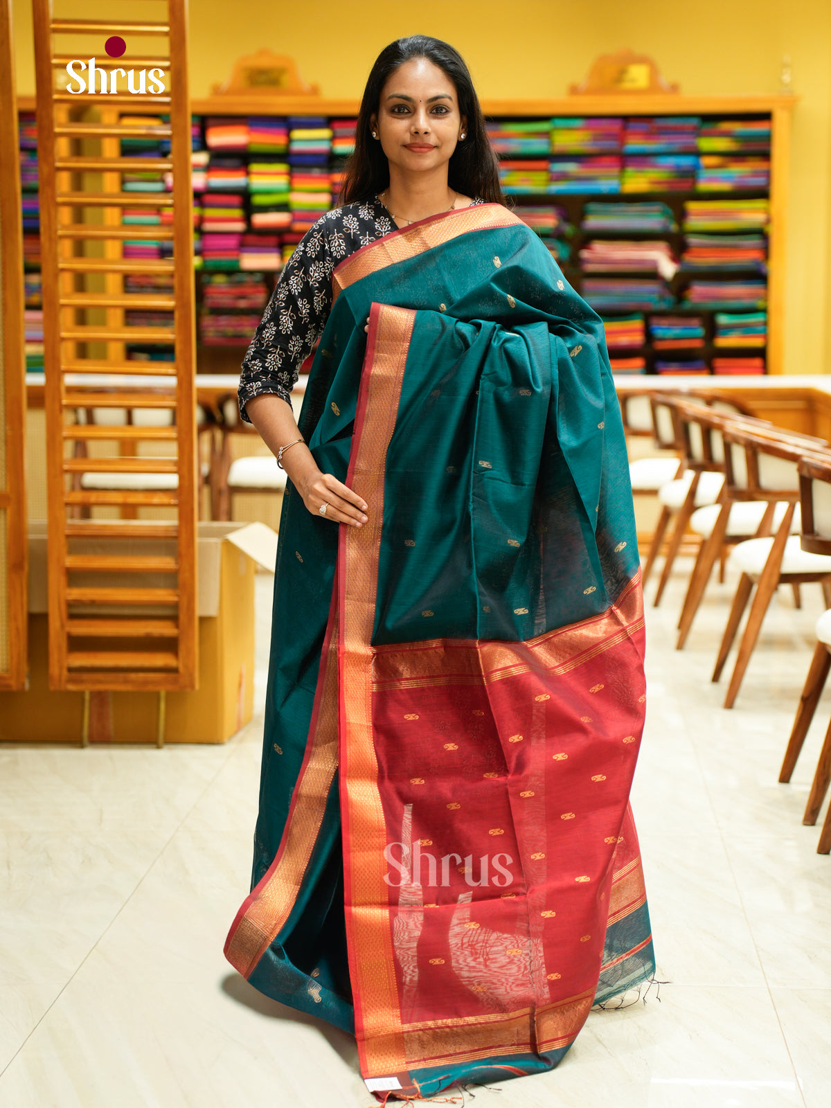 Maheshwari silkcotton Saree - EFS05311 - Shop on Shrus.com