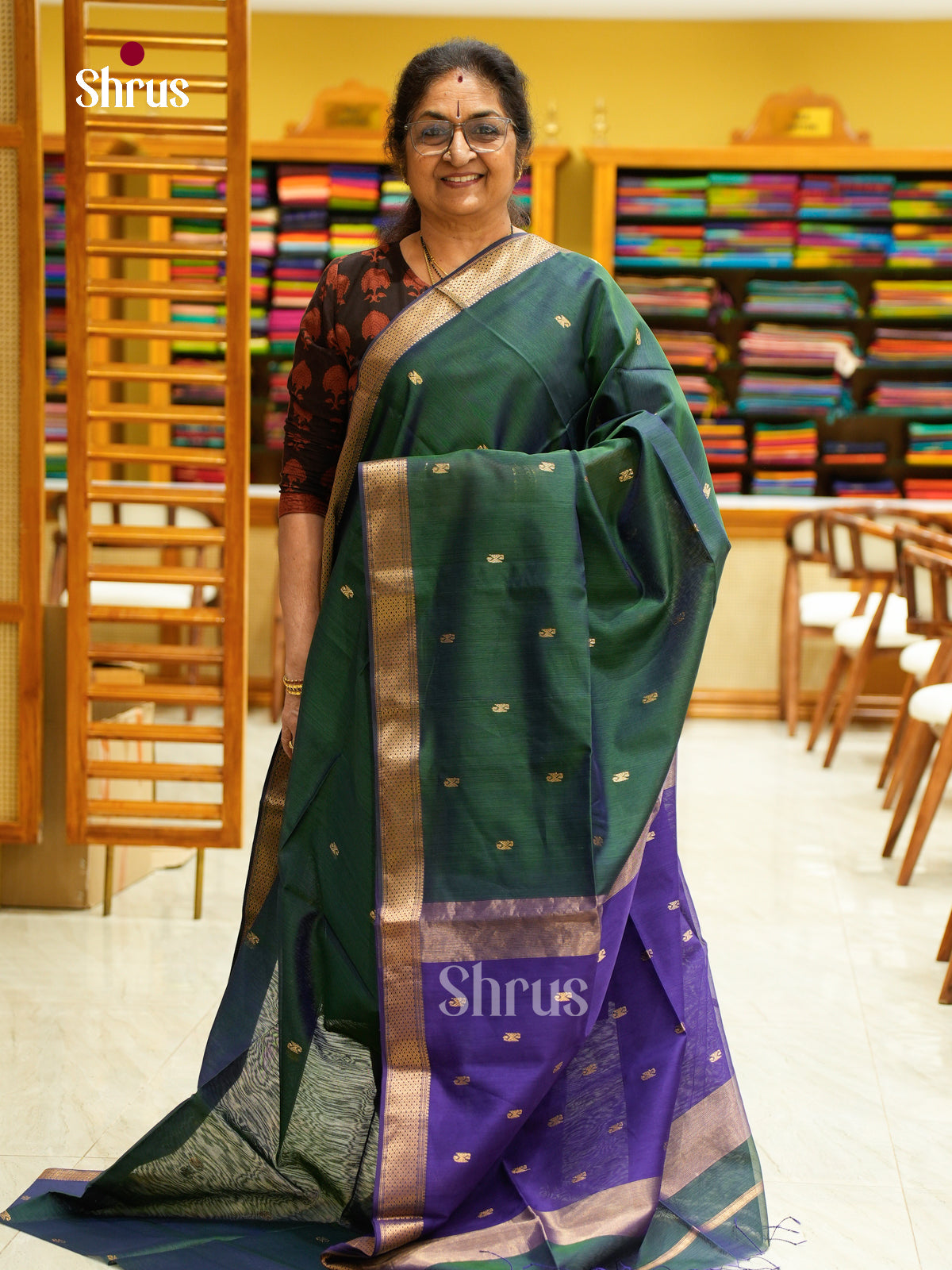 Maheshwari silkcotton Saree - EFS05314 - Shop on Shrus.com