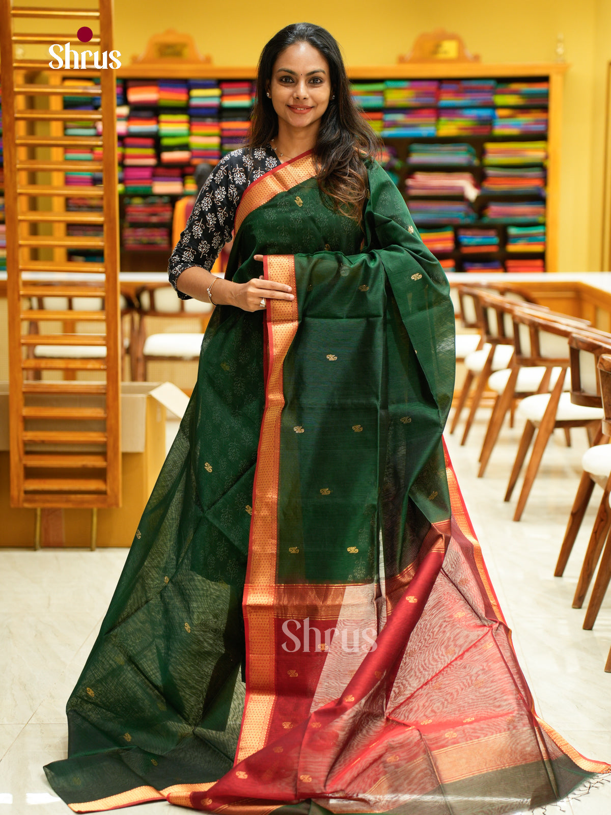 Maheshwari silkcotton Saree - EFS05316 - Shop on Shrus.com