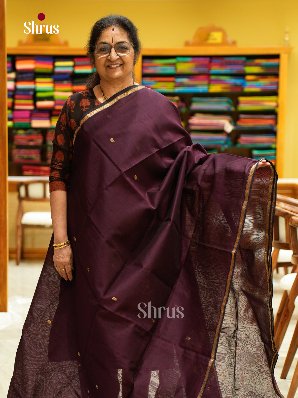 Maheshwari silkcotton Saree - EFS05320 - Shop on Shrus.com