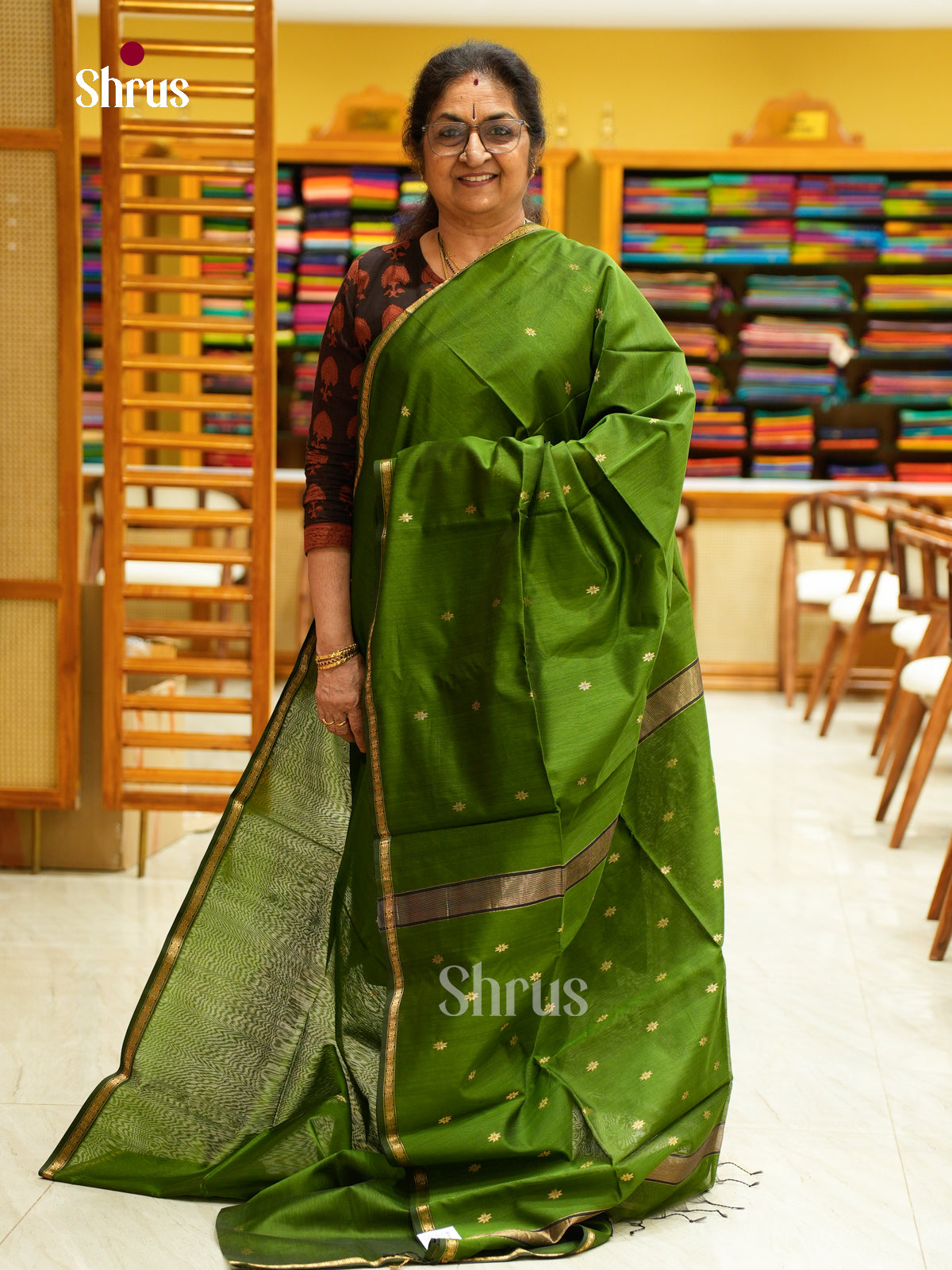 Maheshwari silkcotton Saree - EFS05329 - Shop on Shrus.com