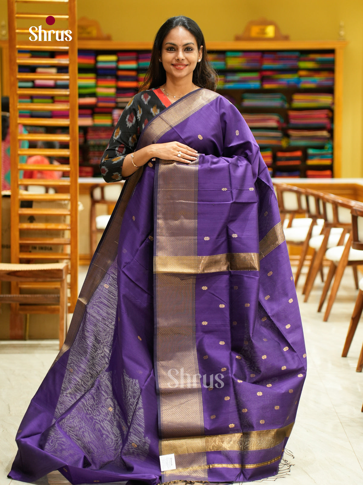 Maheshwari silkcotton Saree - EFS05331 - Shop on Shrus.com