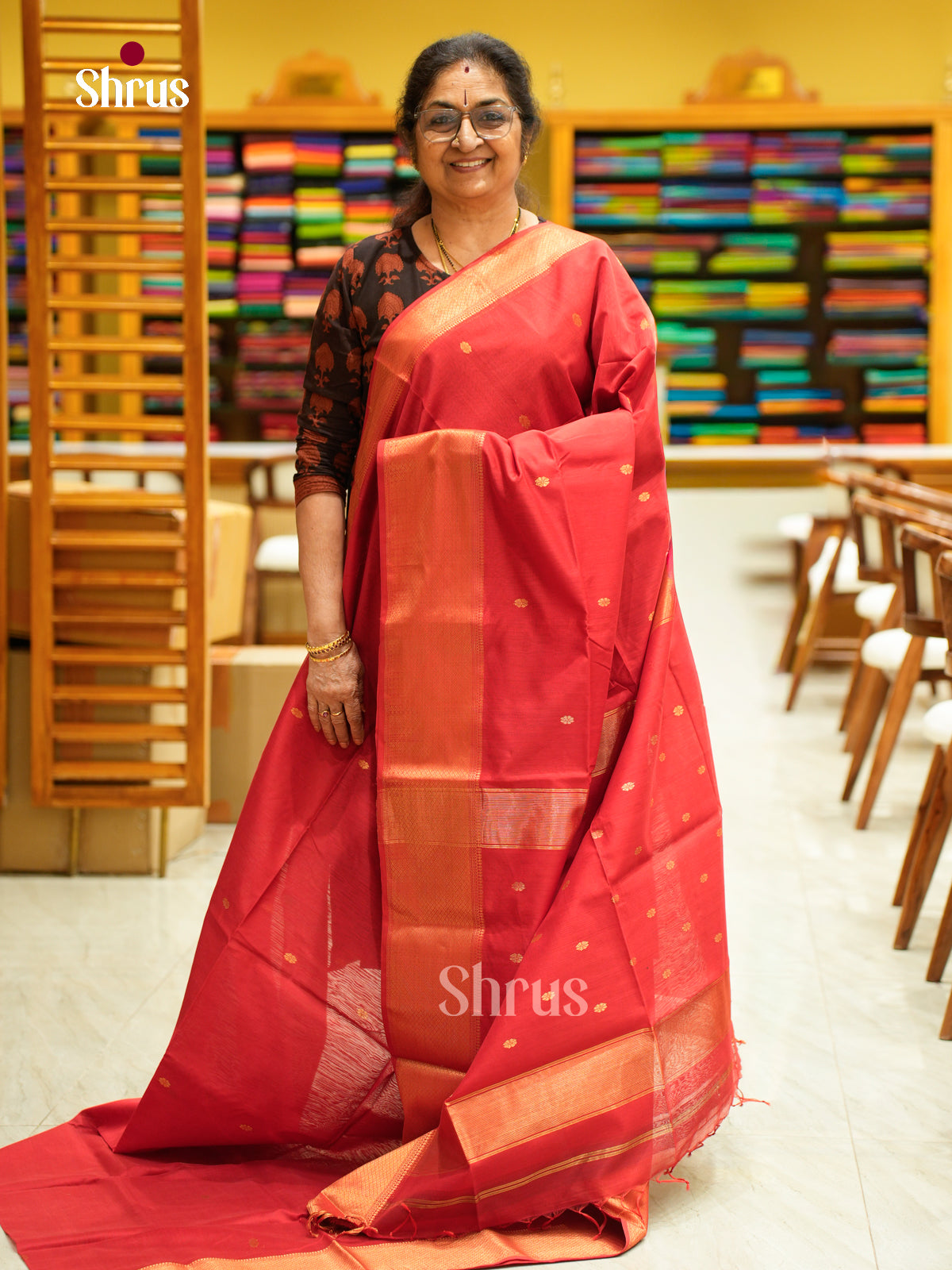 Maheshwari silkcotton Saree - EFS05334 - Shop on Shrus.com