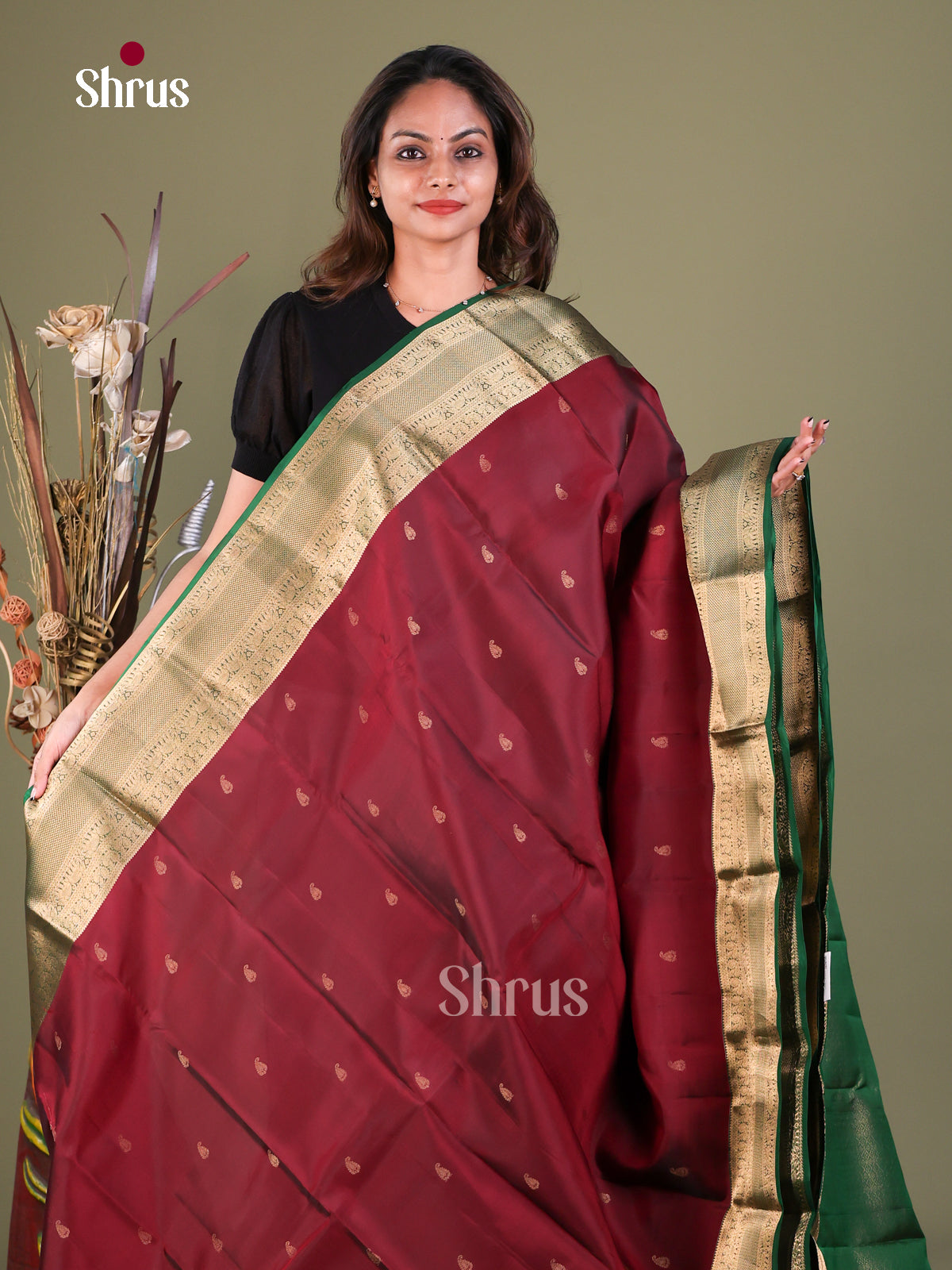 Kanchipuram-halfpure Saree - EFS05395 - Shop on Shrus.com