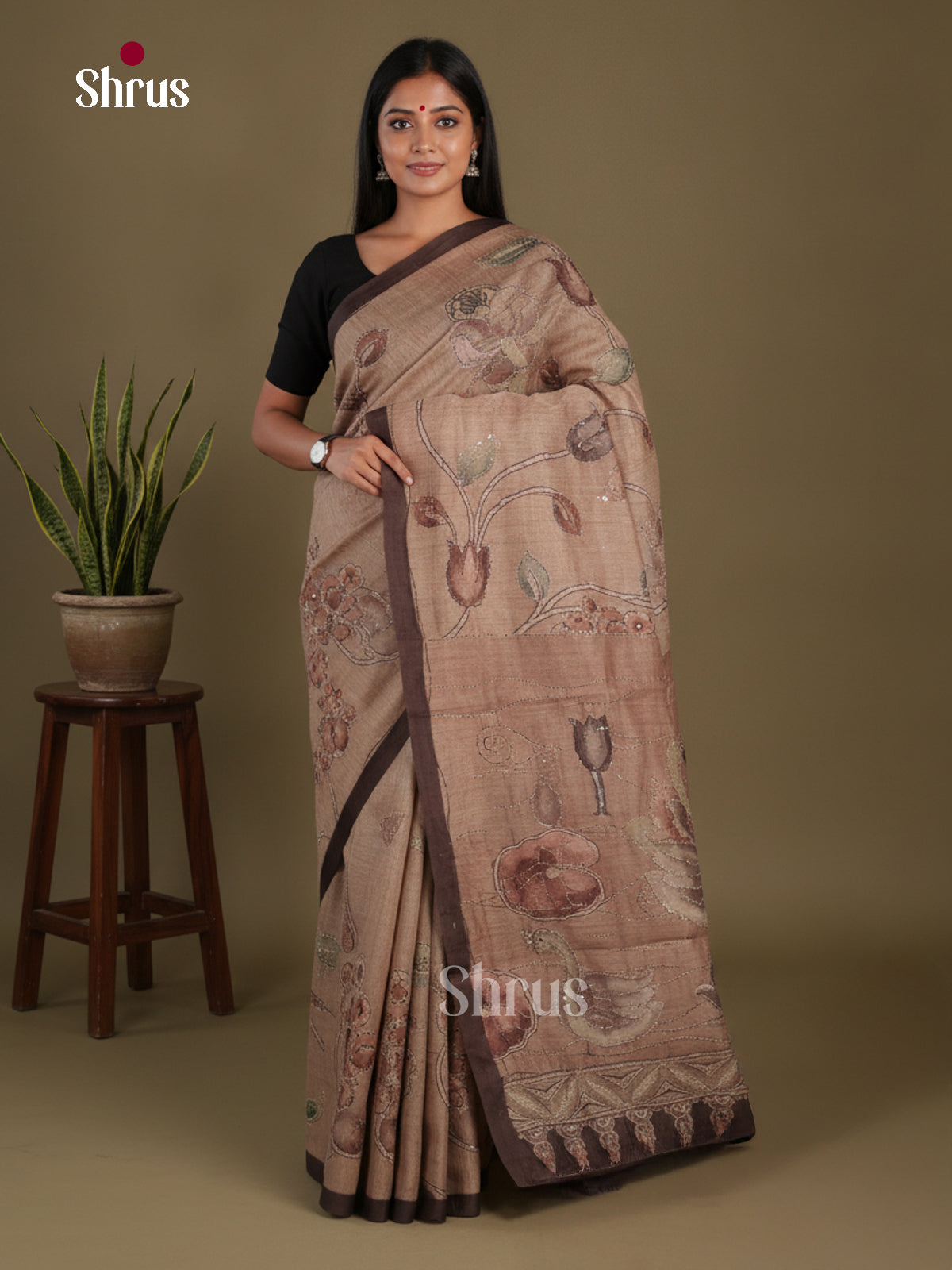 Semi Kantha Saree - EFS12004 - Shop on Shrus.com