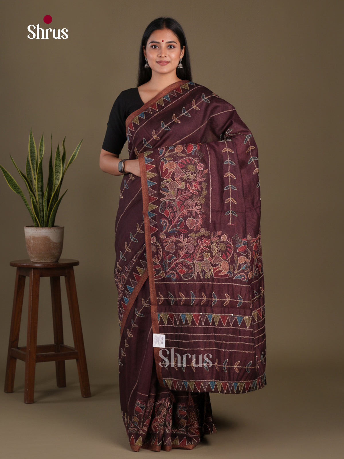 Semi Kantha Saree - EFS12145 - Shop on Shrus.com