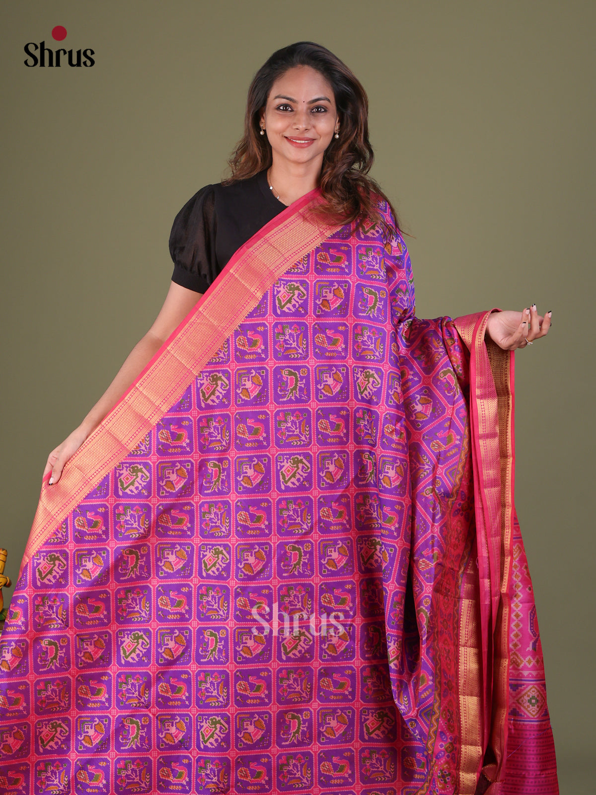 Semi Patola Saree - EFS15053 - Shop on Shrus.com