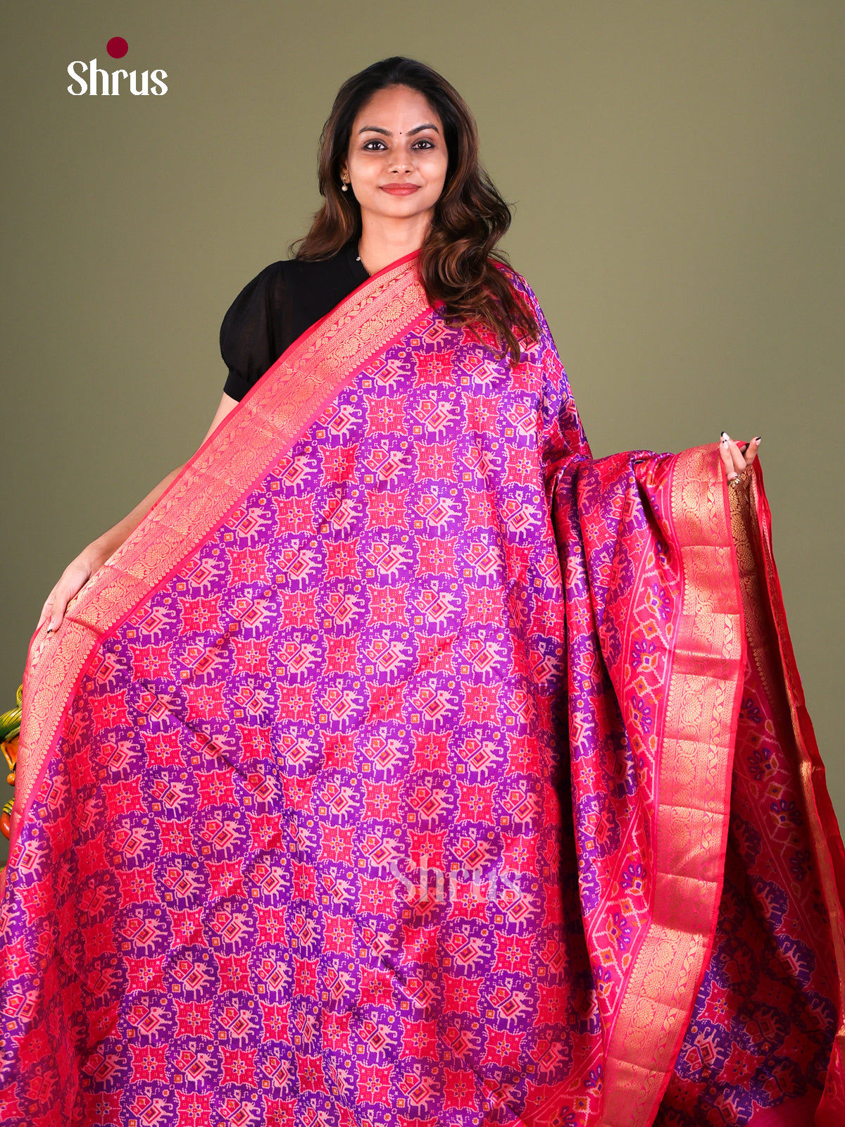 Semi Patola Saree - EFS15054 - Shop on Shrus.com