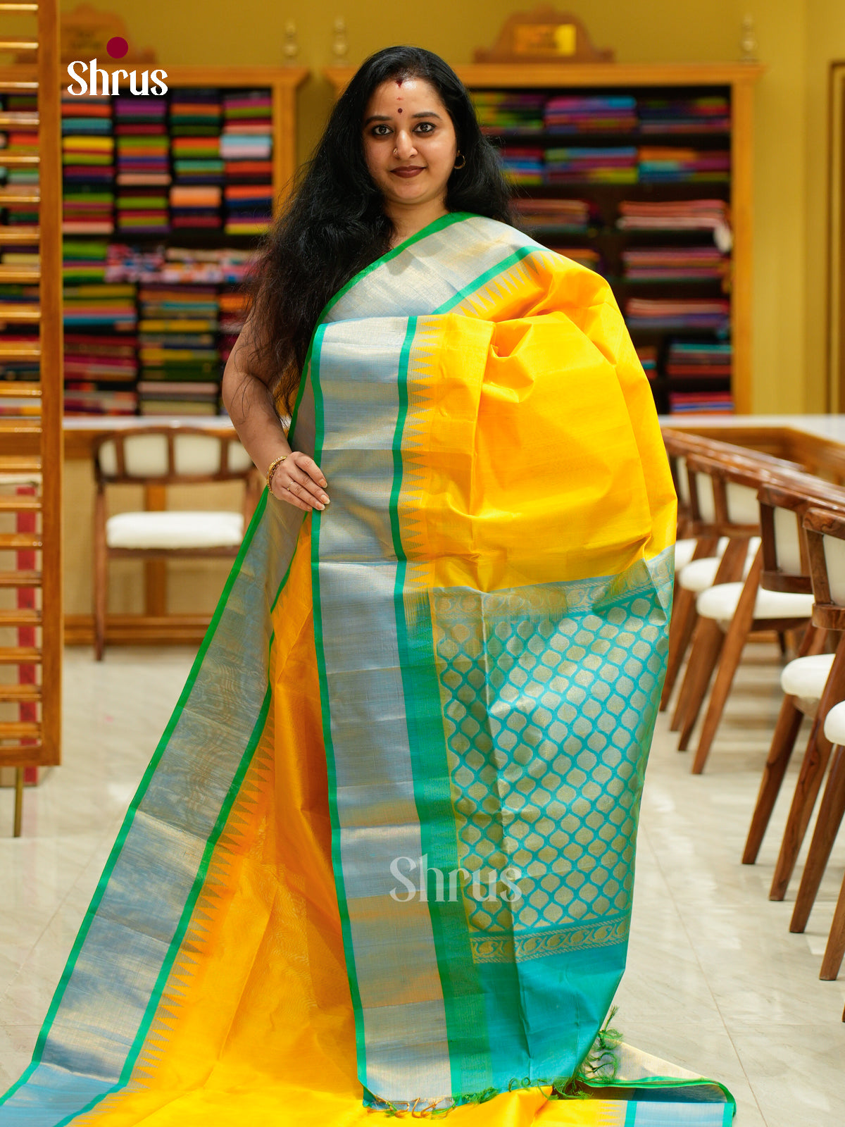 Silk Cotton Saree - EFS16097 - Shop on Shrus.com
