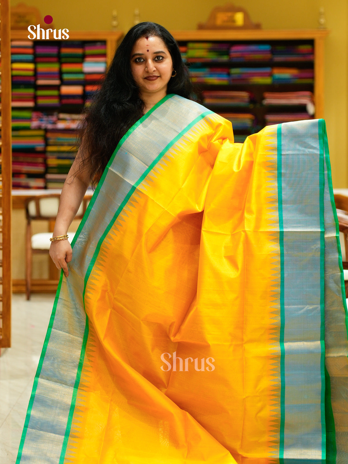 Silk Cotton Saree - EFS16097 - Shop on Shrus.com