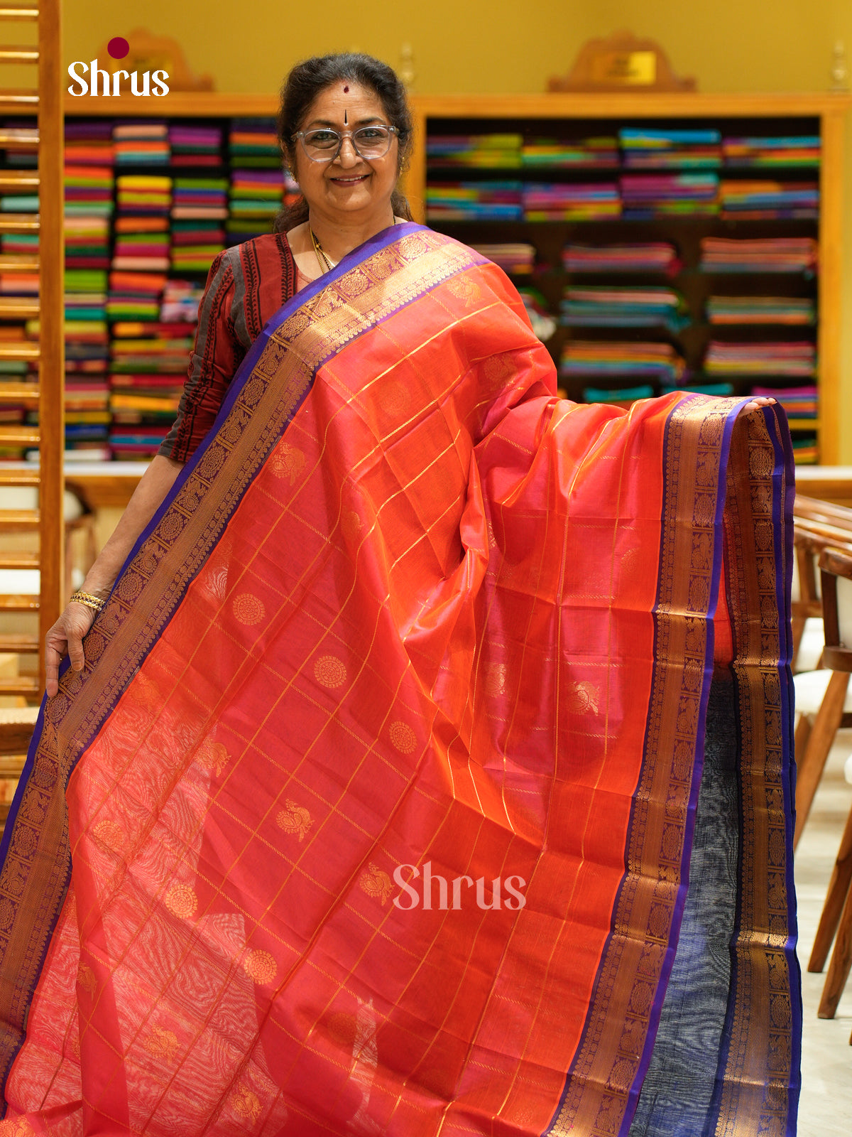 Silk Cotton Saree - EFS20056 - Shop on Shrus.com