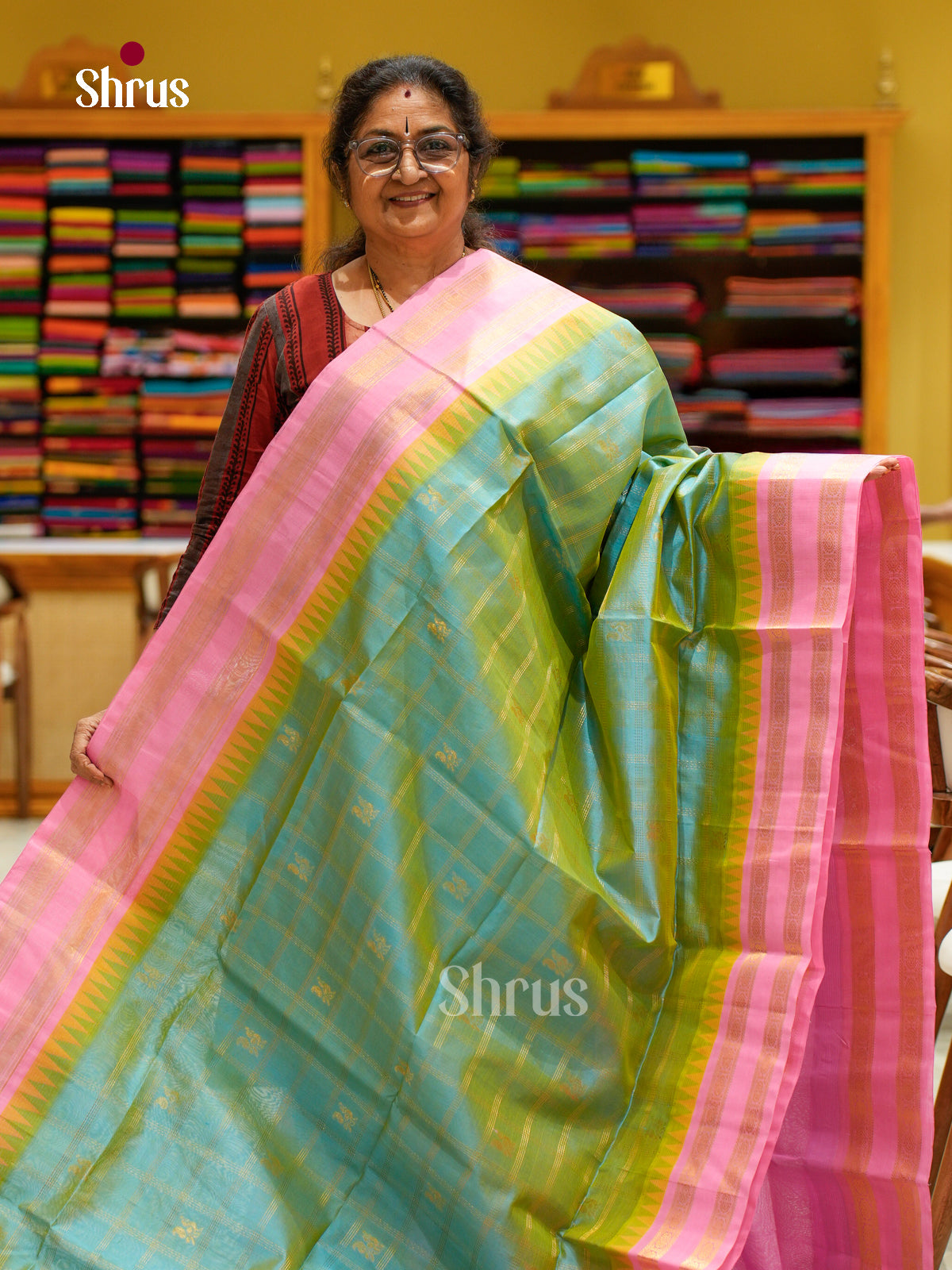 Silk Cotton Saree - EFS20075 - Shop on Shrus.com