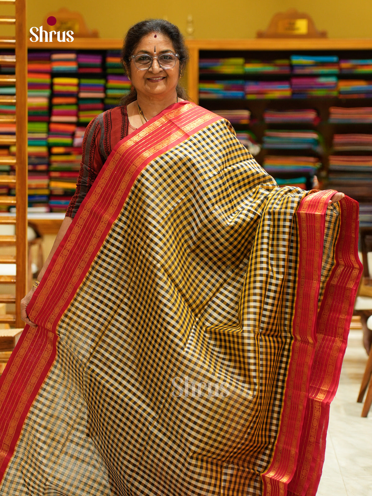 Silk Cotton Saree - EFS20094 - Shop on Shrus.com