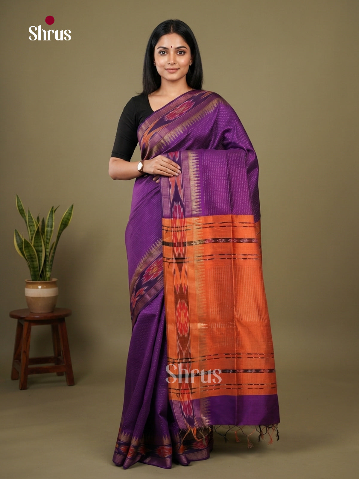 Semi Rawsilk Saree - EFS20152 - Shop on Shrus.com