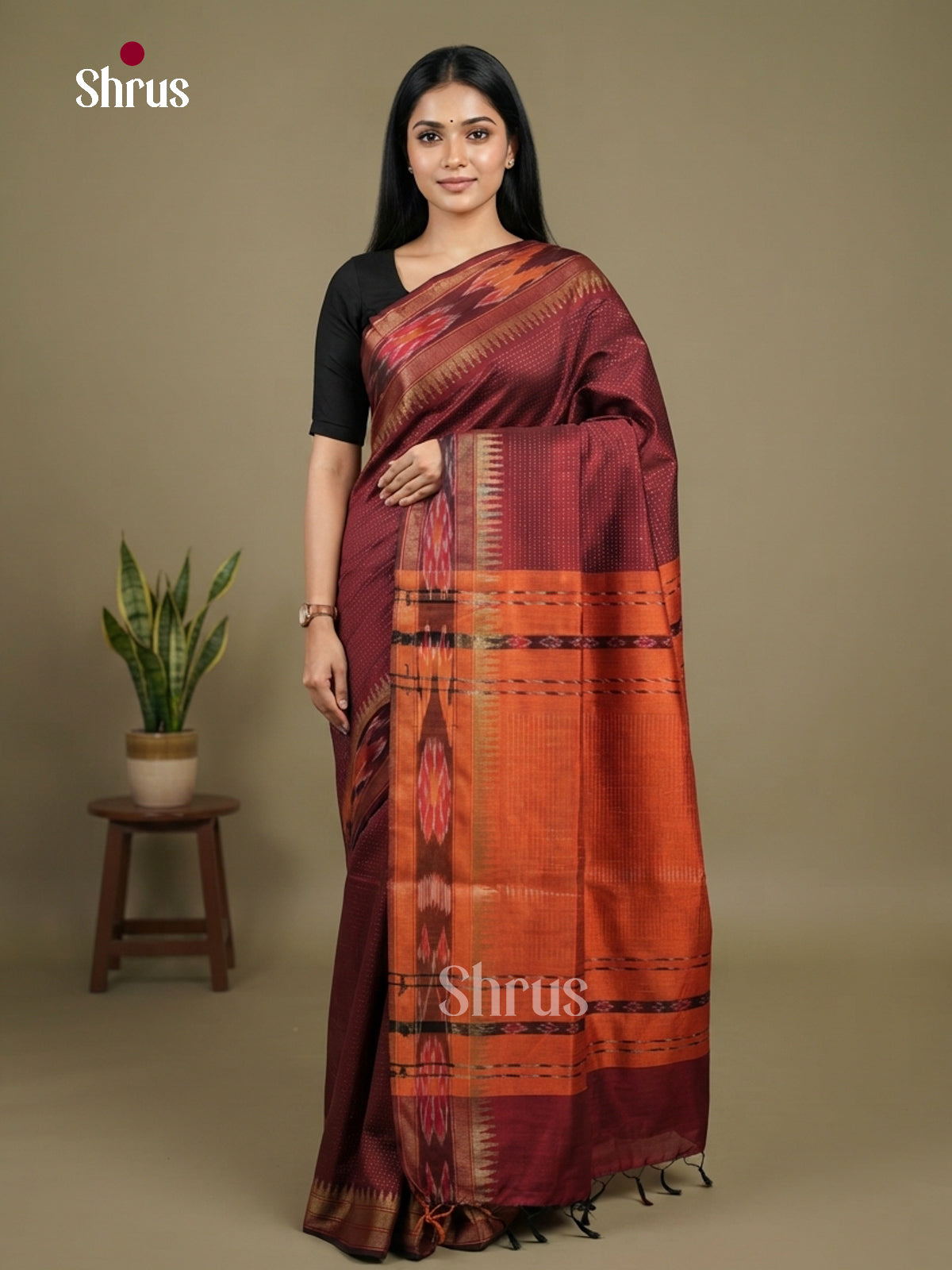 Semi Rawsilk Saree - EFS20153 - Shop on Shrus.com