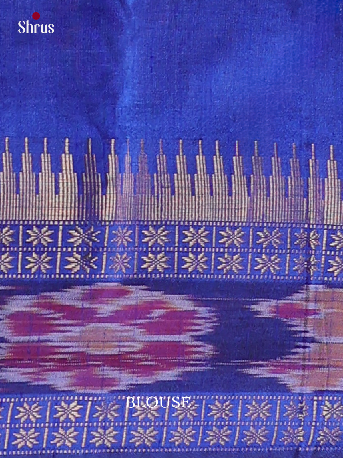 Pink & Blue - Semi Rawsilk Saree - Shop on Shrus.com