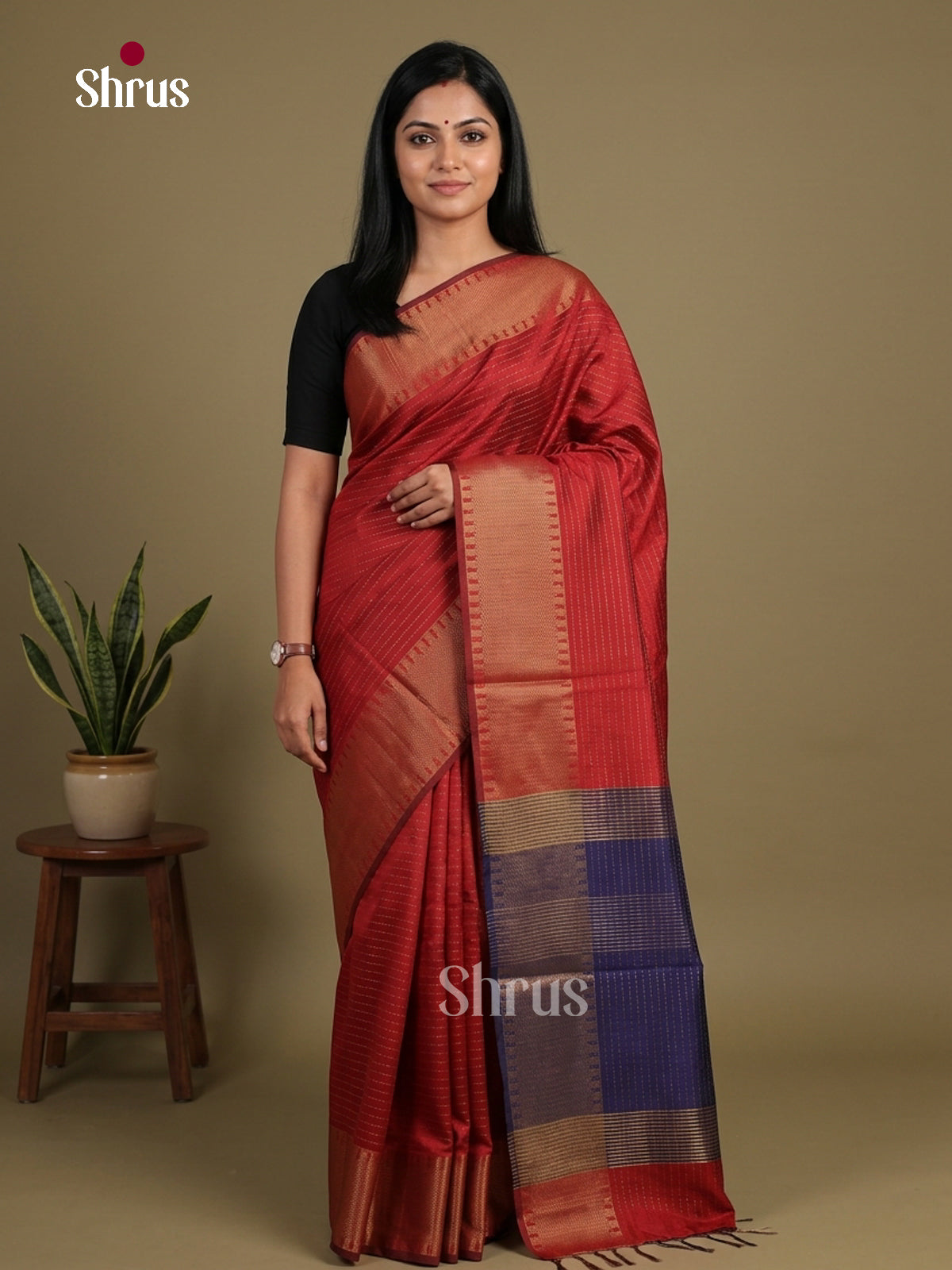 Semi Rawsilk Saree - EFS20198 - Shop on Shrus.com
