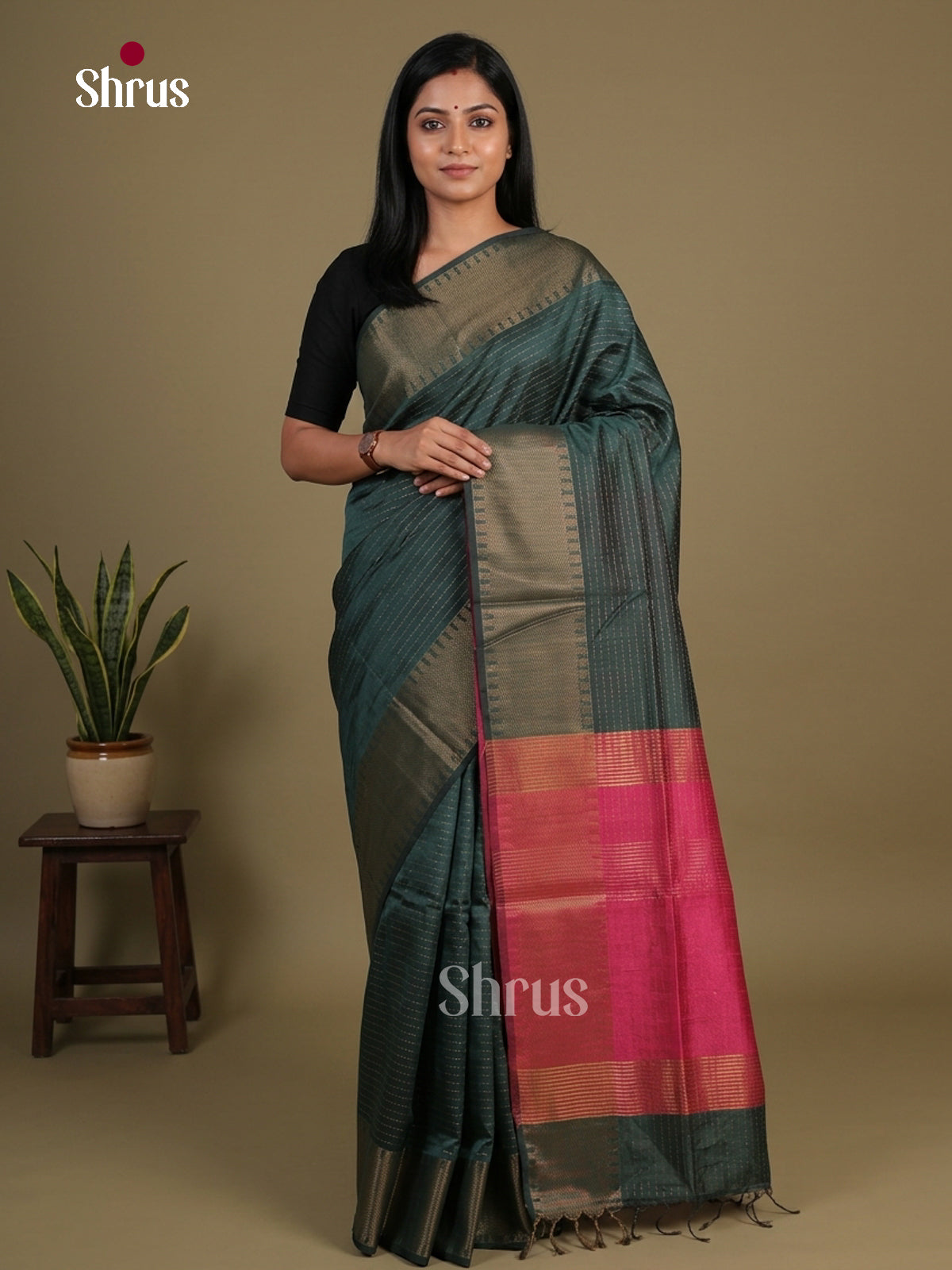 Semi Rawsilk Saree - EFS20199 - Shop on Shrus.com