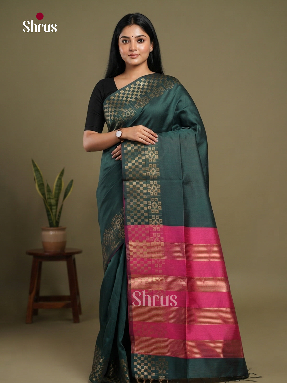 Semi Rawsilk Saree - EFS20208 - Shop on Shrus.com