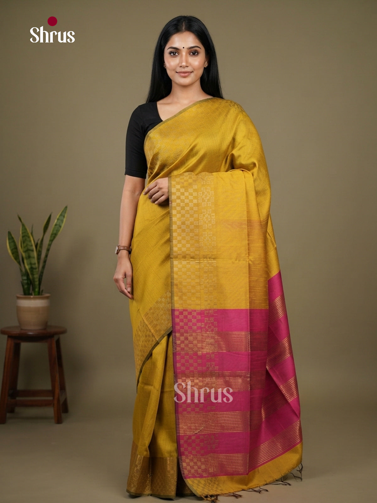 Semi Rawsilk Saree - EFS20210 - Shop on Shrus.com