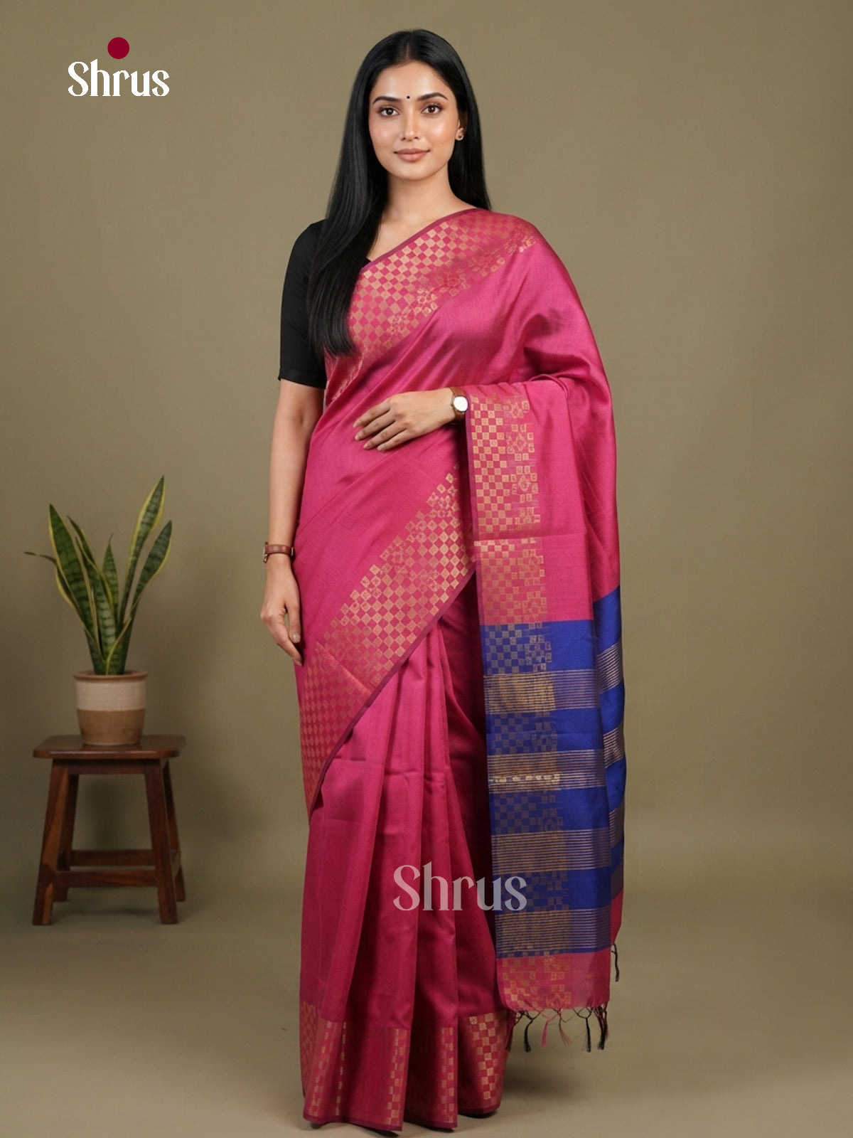 Semi Rawsilk Saree - EFS20214 - Shop on Shrus.com