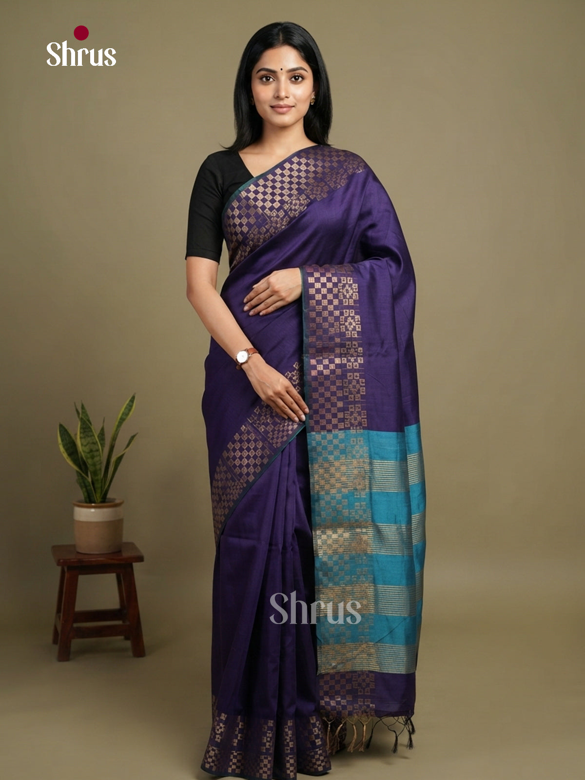 Semi Rawsilk Saree - EFS20218 - Shop on Shrus.com
