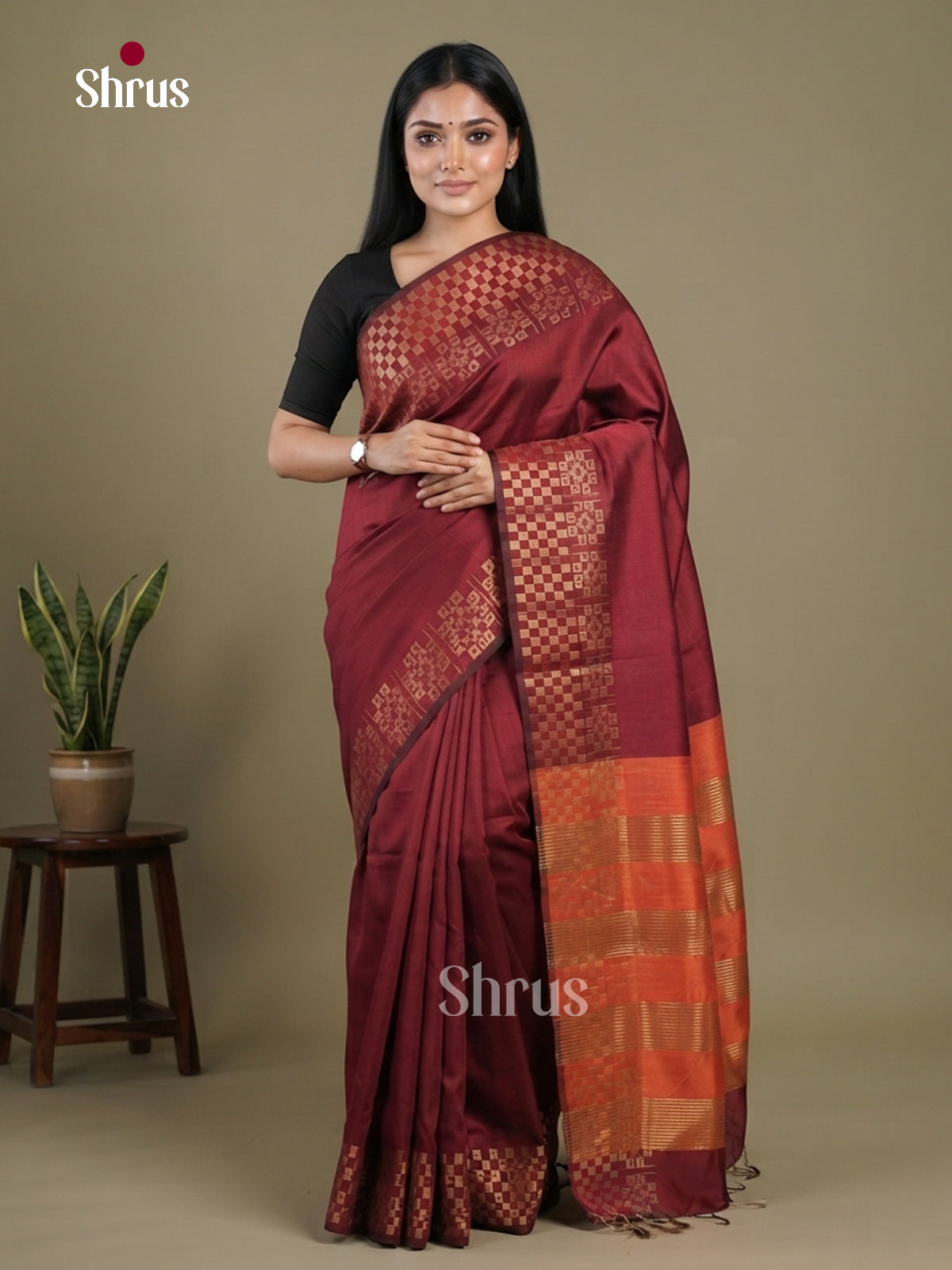 Semi Rawsilk Saree - EFS20219 - Shop on Shrus.com