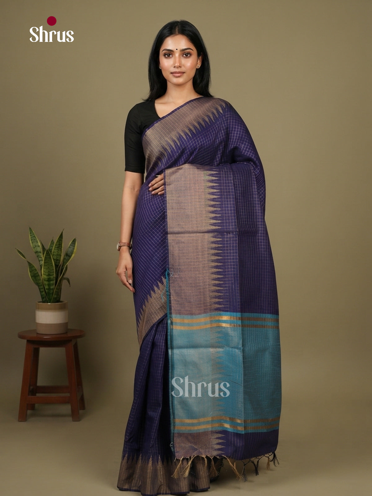 Semi Rawsilk Saree - EFS20279 - Shop on Shrus.com