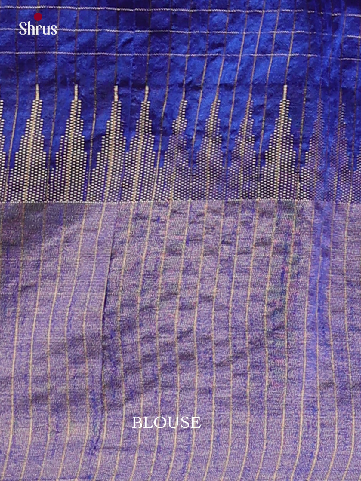 Pink & Blue - Semi Rawsilk Saree - Shop on Shrus.com