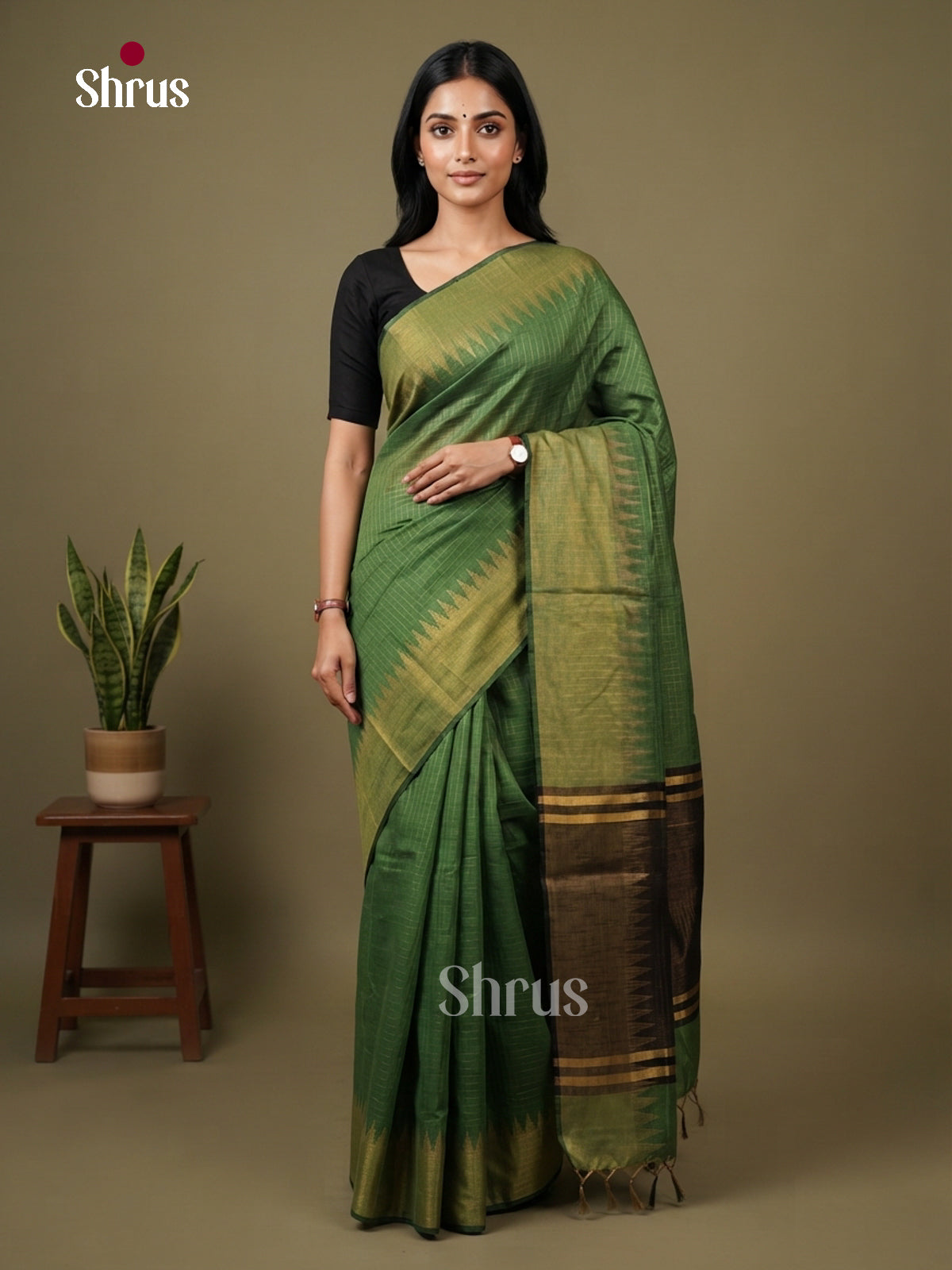Semi Rawsilk Saree - EFS20286 - Shop on Shrus.com