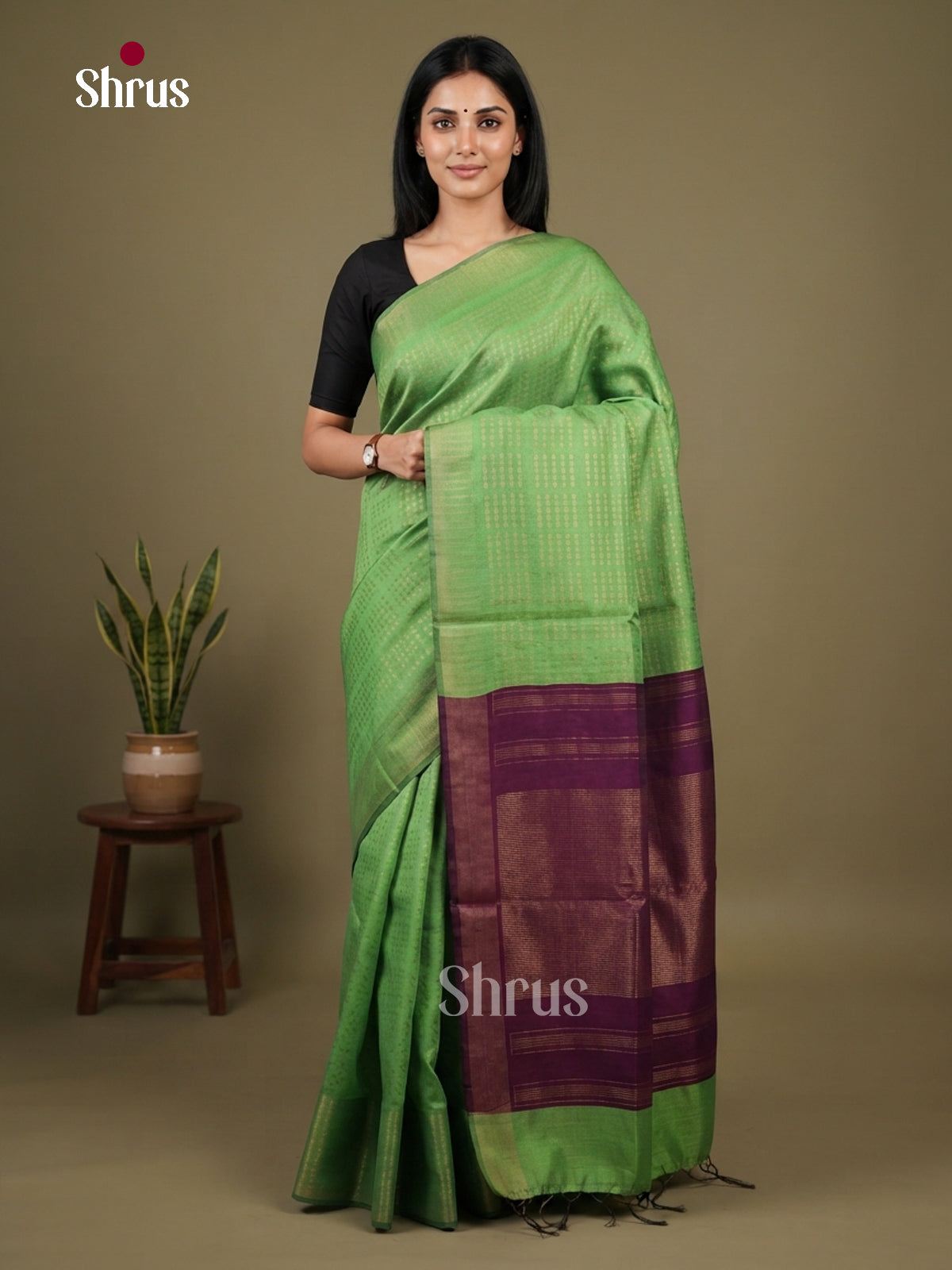 Semi Rawsilk Saree - EFS20303 - Shop on Shrus.com