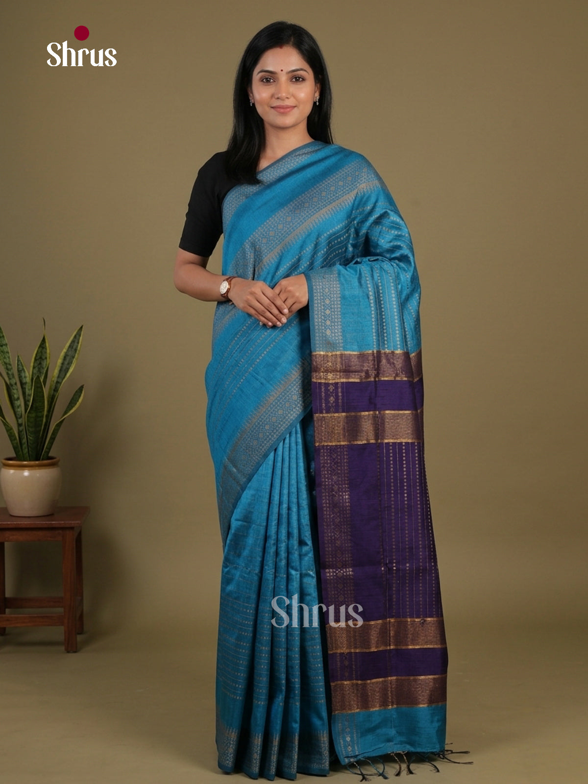 Semi Rawsilk Saree - EFS20310 - Shop on Shrus.com