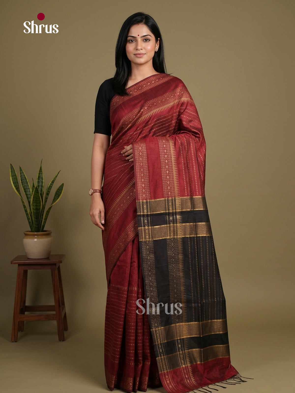 Semi Rawsilk Saree - EFS20319 - Shop on Shrus.com