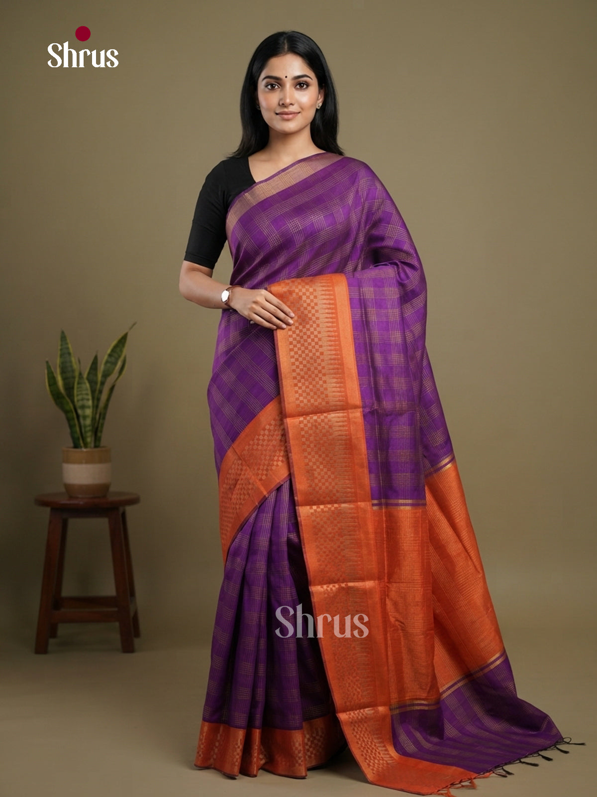 Semi Rawsilk Saree - EFS20330 - Shop on Shrus.com