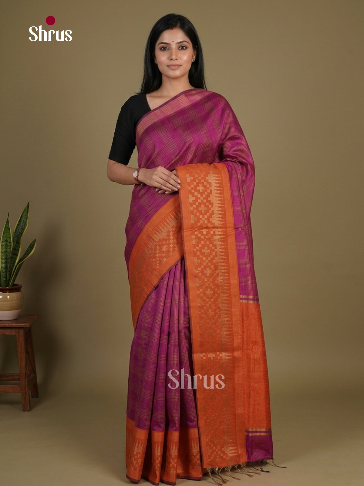 Semi Rawsilk Saree - EFS20335 - Shop on Shrus.com