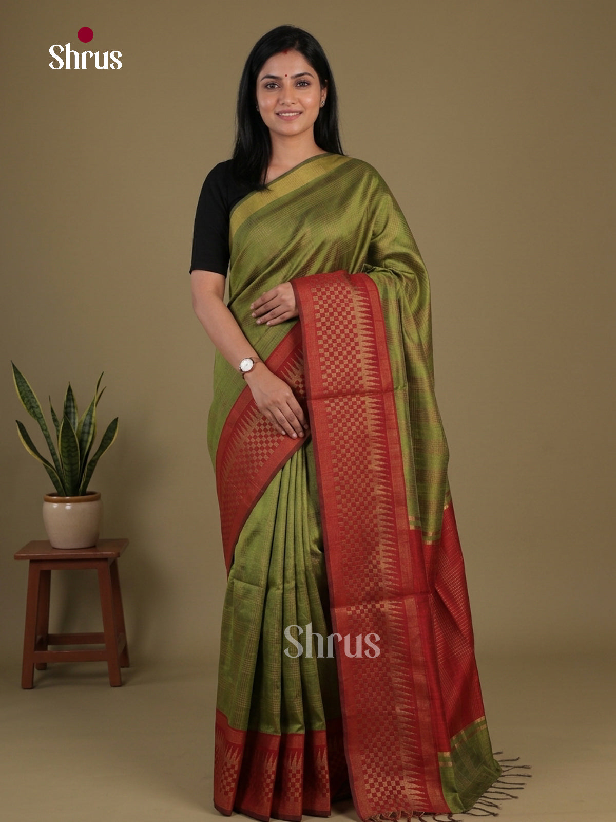 Semi Rawsilk Saree - EFS20348 - Shop on Shrus.com
