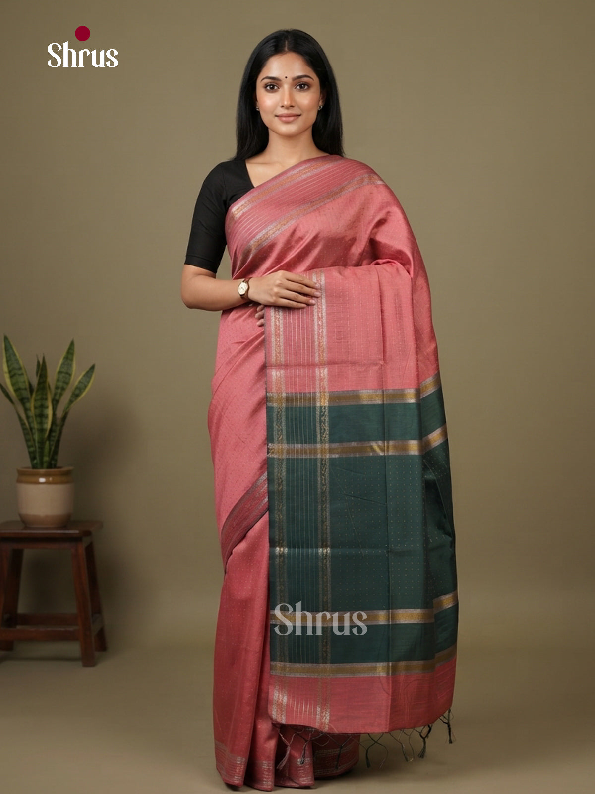 Semi Rawsilk Saree - EFS20350 - Shop on Shrus.com