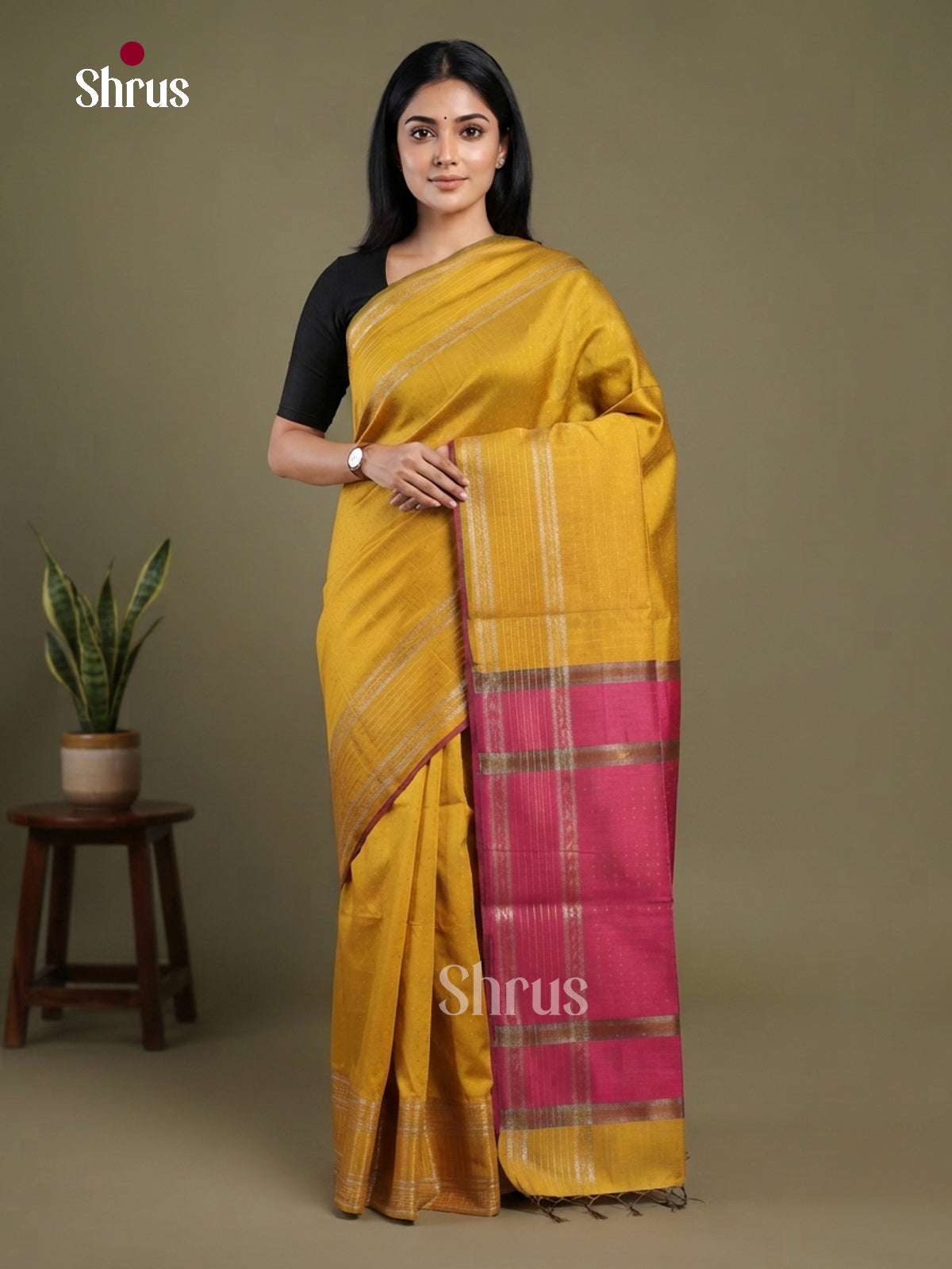 Semi Rawsilk Saree - EFS20351 - Shop on Shrus.com