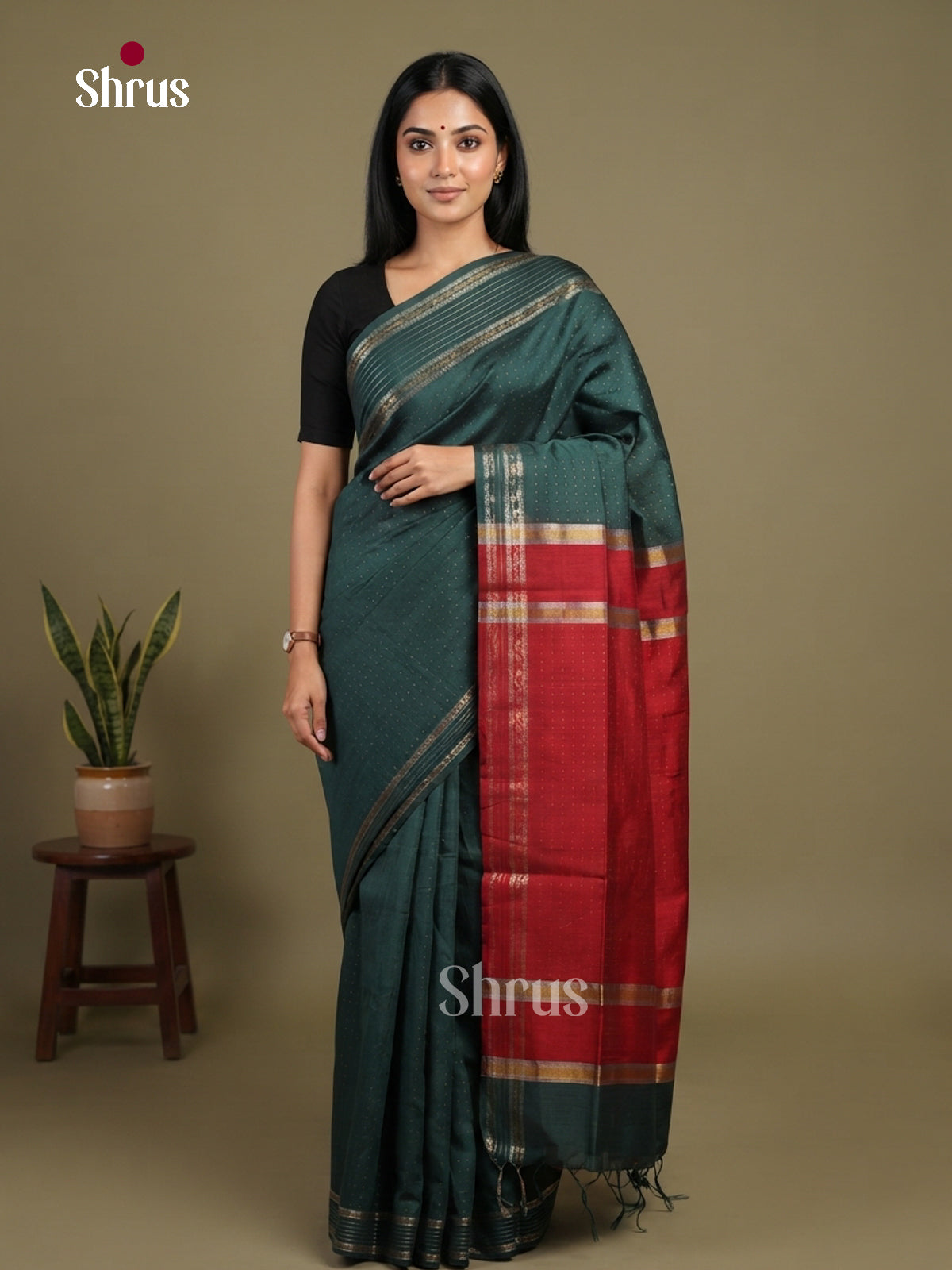Semi Rawsilk Saree - EFS20355 - Shop on Shrus.com