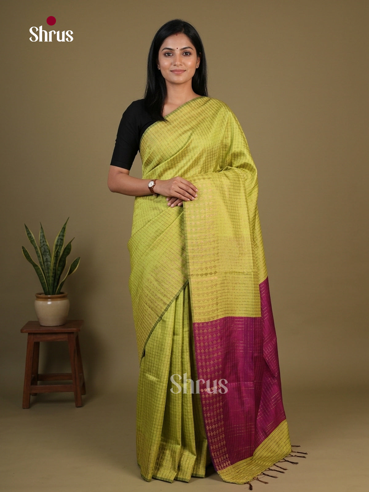 Semi Rawsilk Saree - EFS20369 - Shop on Shrus.com