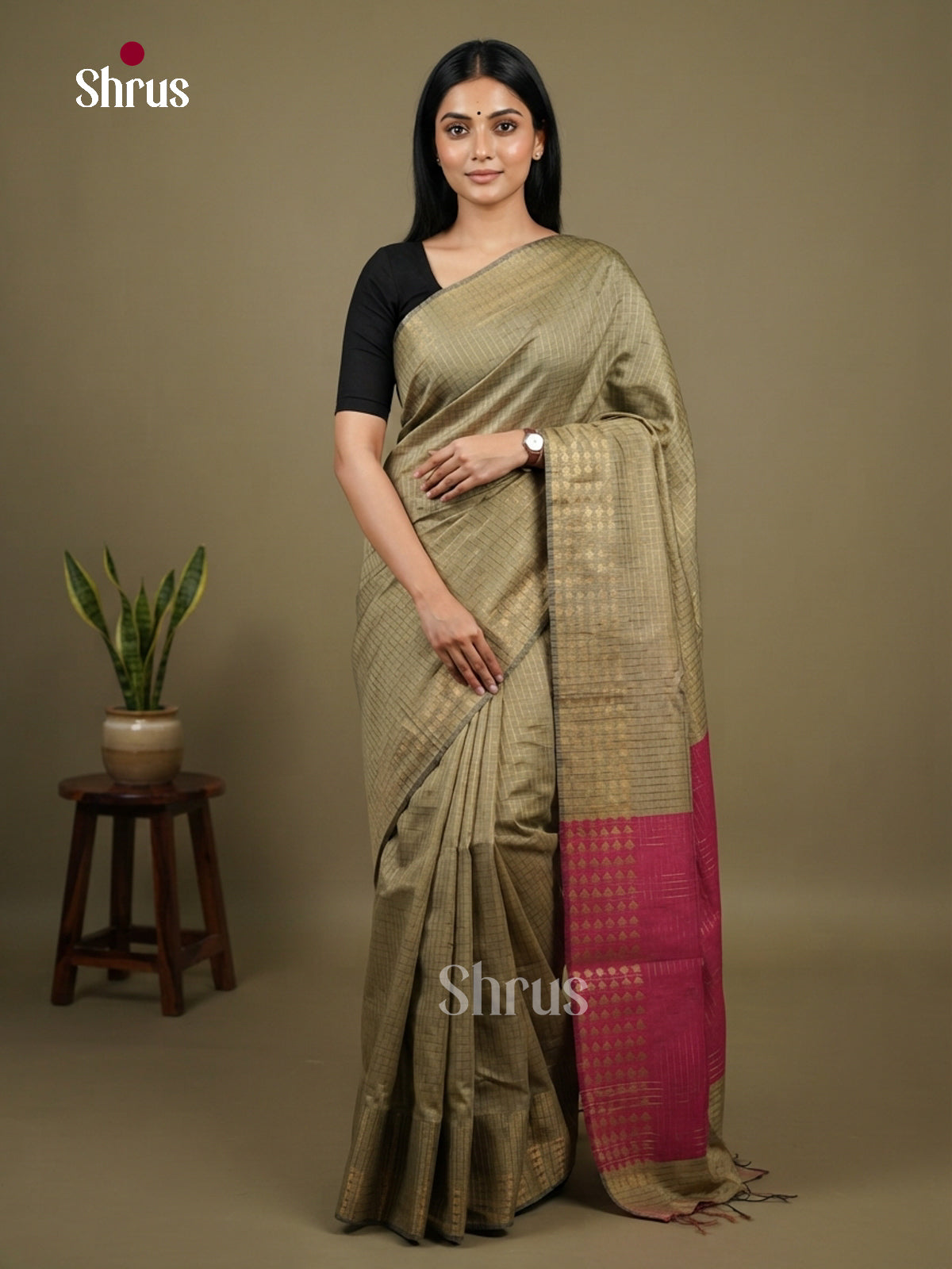 Semi Rawsilk Saree - EFS20375 - Shop on Shrus.com