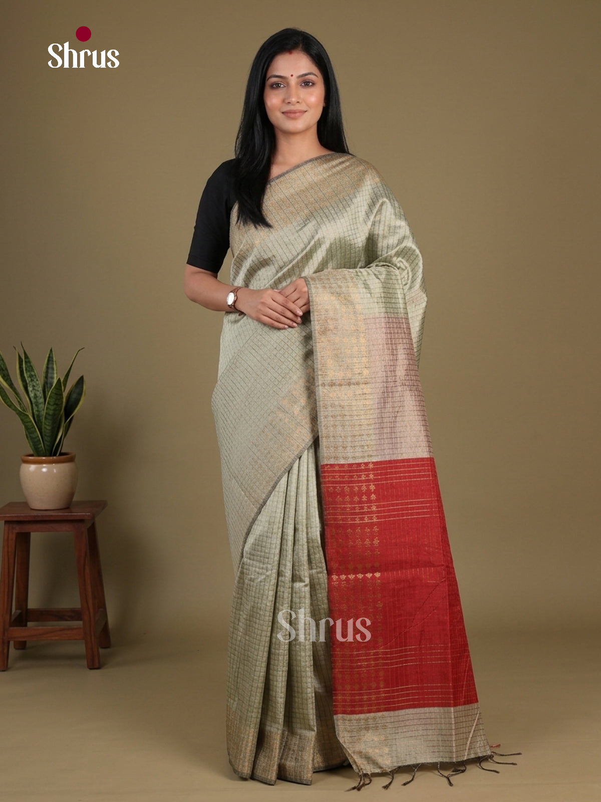 Semi Rawsilk Saree - EFS20389 - Shop on Shrus.com