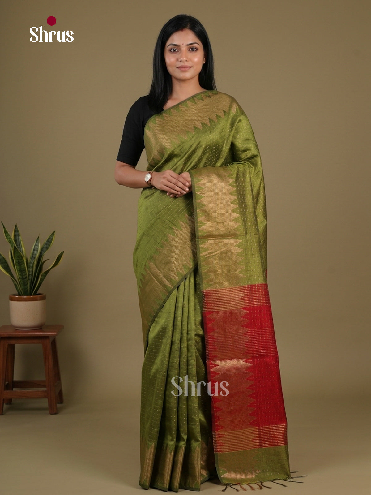 Semi Rawsilk Saree - EFS20393 - Shop on Shrus.com