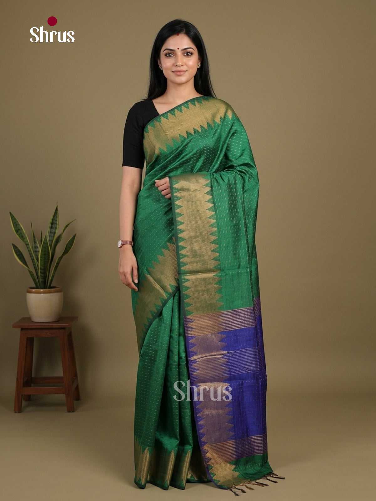 Semi Rawsilk Saree - EFS20394 - Shop on Shrus.com