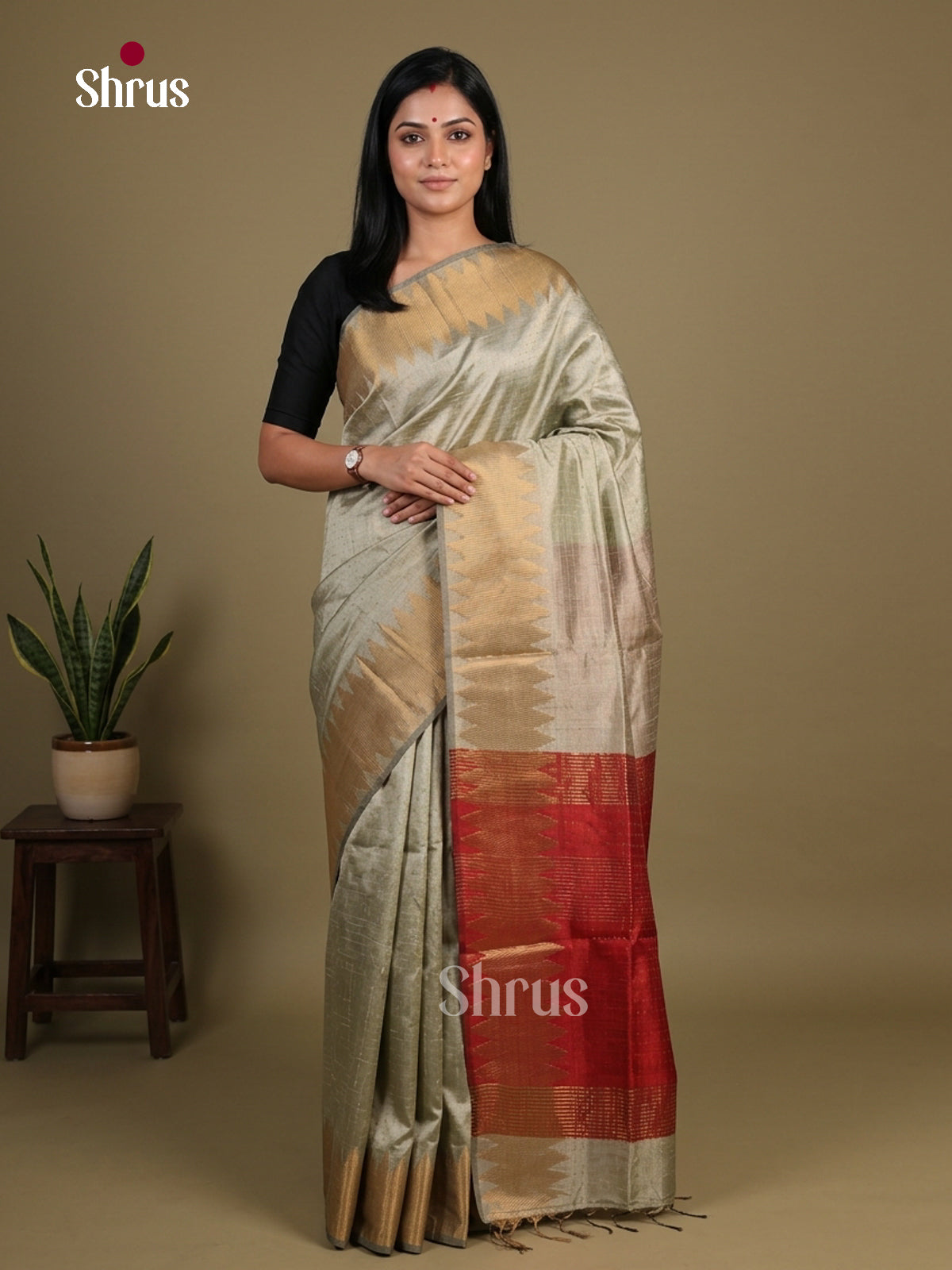 Semi Rawsilk Saree - EFS20403 - Shop on Shrus.com
